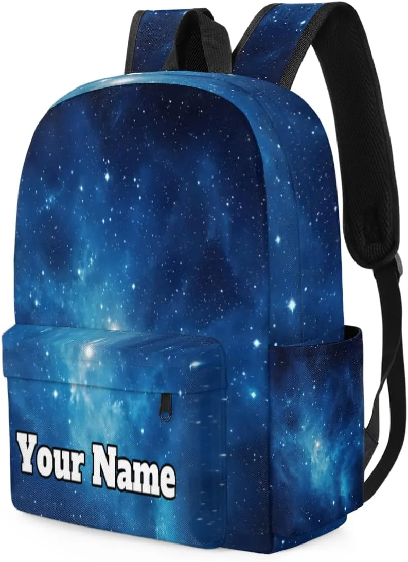 Personalized Galaxy Preschool Toddler Backpack for Boys Girls Custom Kids Name Small Bookbags Kindergarten Elementary Backpack, Starry Sky