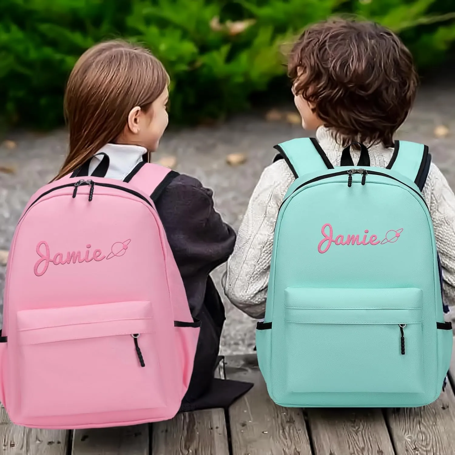 Personalized Kids Backpack for Teens Boys Girls, Custom Name Cute Kids School Backpack with Adjustable Padded Straps, Personalized Toddler Preschool Backpack, Back to School Gift for Boys Girls (Pink)