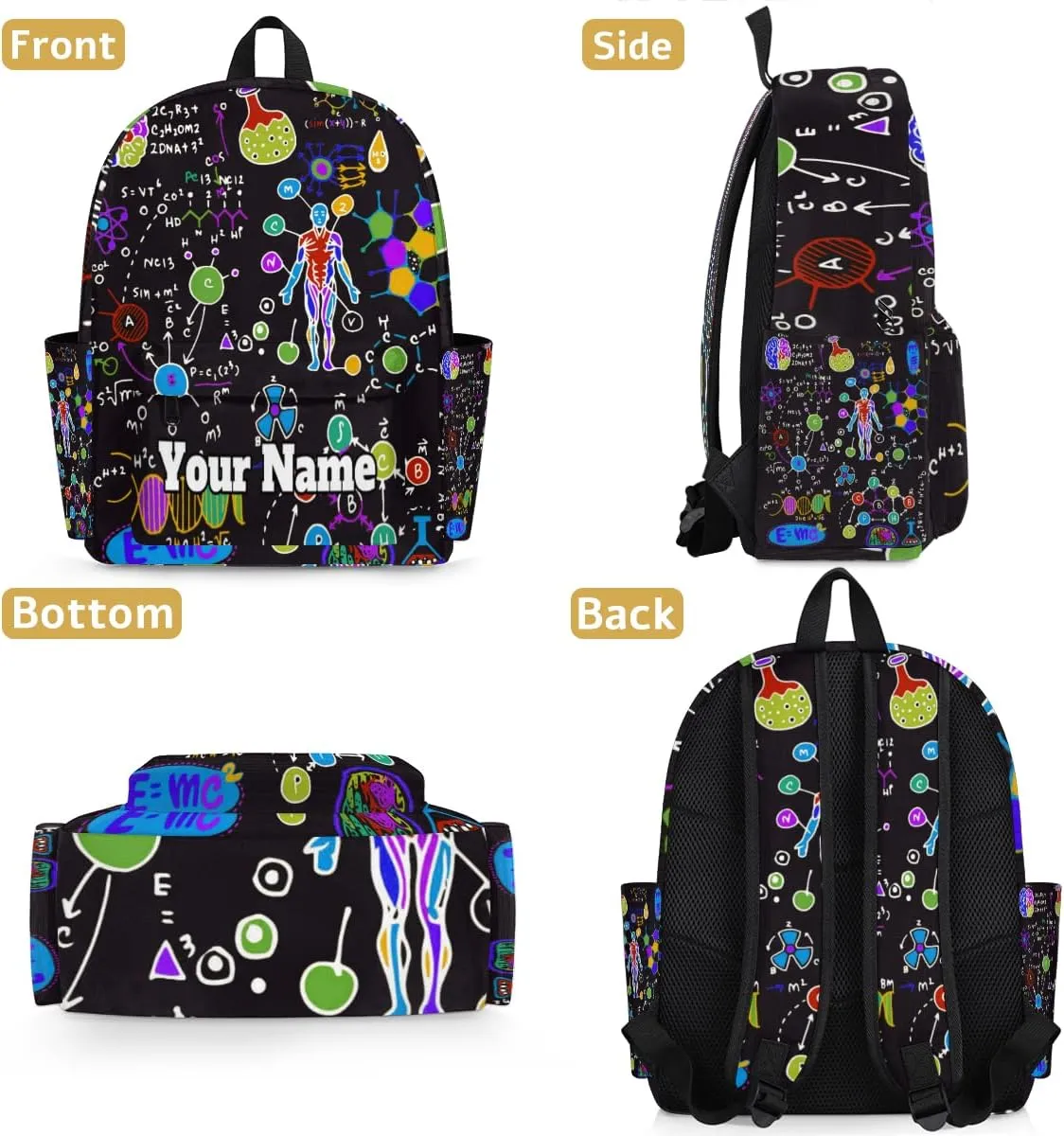 Personalized Medical Preschool Toddler Backpack for Boys Girls Custom Kids Name Small Bookbags Kindergarten Elementary Backpack, Science