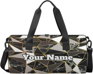 Personalized Mirror Marble Sport Gym Bag, Custom Name Duffel Bags for Men, Waterproof Custom Sport Duffel Bag, Gymnastics Dance, Texture