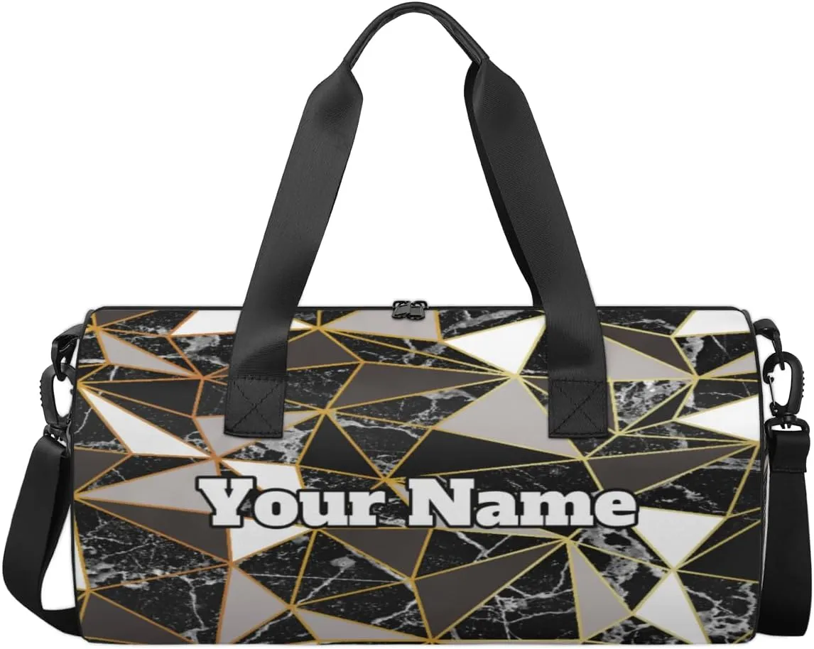 Personalized Mirror Marble Sport Gym Bag, Custom Name Duffel Bags for Men, Waterproof Custom Sport Duffel Bag, Gymnastics Dance, Texture