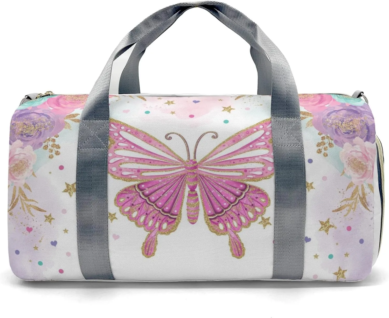 Personalized Name Duffel Bag Magical Butterfly Fairy Clouds From Gym to Getaway: Multi-Purpose Travel Bags