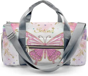 Personalized Name Duffel Bag Magical Butterfly Fairy Clouds From Gym to Getaway: Multi-Purpose Travel Bags