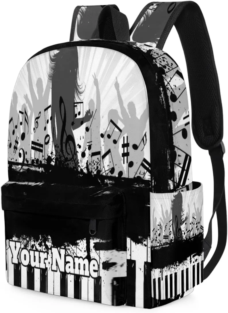 Personalized Piano Keyboard Preschool Toddler Backpack for Boys Girls Custom Kids Name Small Bookbags Kindergarten Elementary Backpack, Music