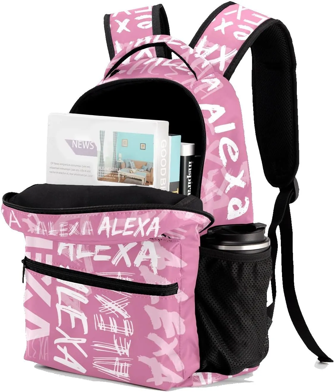 Personalized School Backpack for Kids, Waterproof Custom Printed Bookbag with Name for Elementary Students, Fashion Customized Casual Book Bag Back Pack for Boys Girls