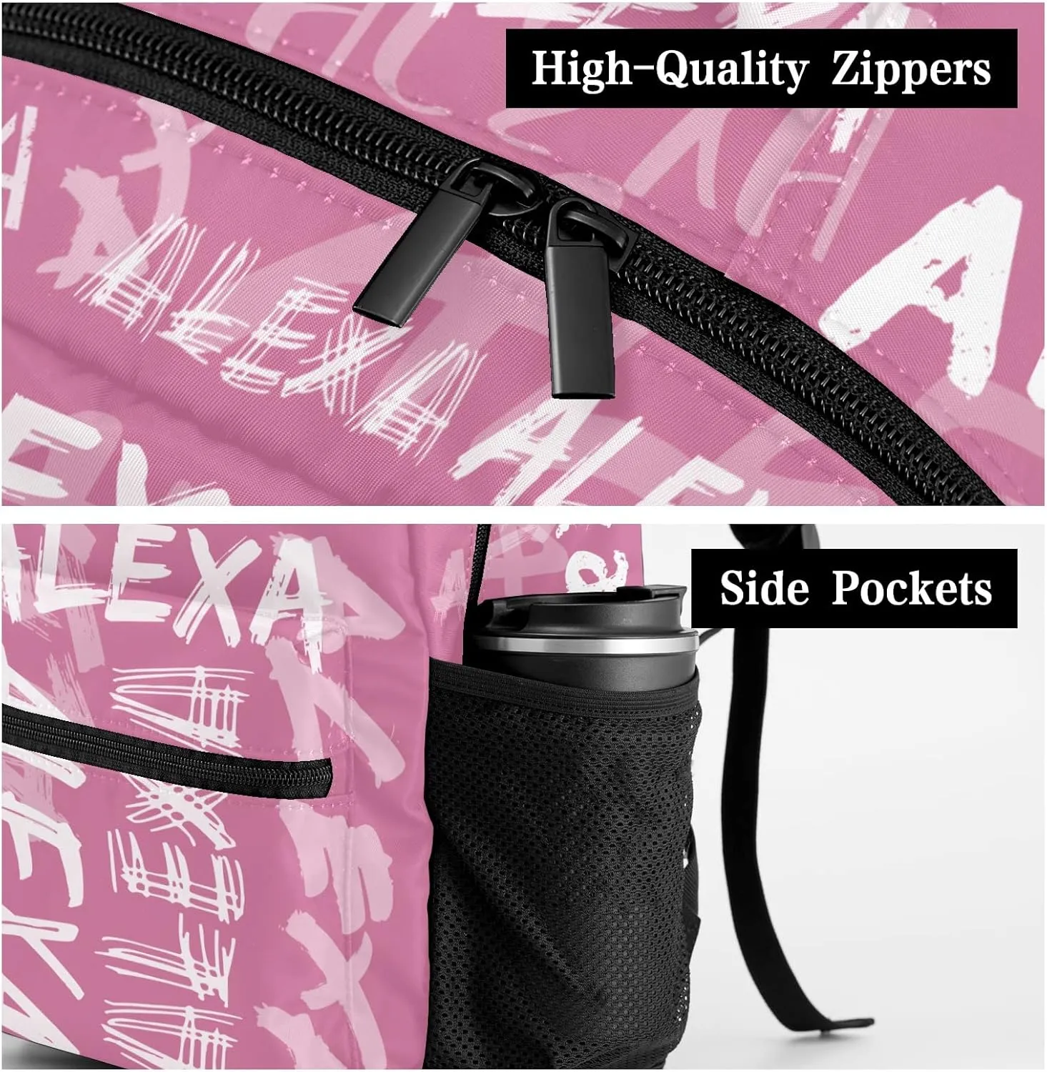 Personalized School Backpack for Kids, Waterproof Custom Printed Bookbag with Name for Elementary Students, Fashion Customized Casual Book Bag Back Pack for Boys Girls