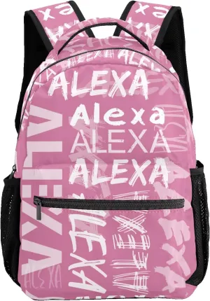 Personalized School Backpack for Kids, Waterproof Custom Printed Bookbag with Name for Elementary Students, Fashion Customized Casual Book Bag Back Pack for Boys Girls