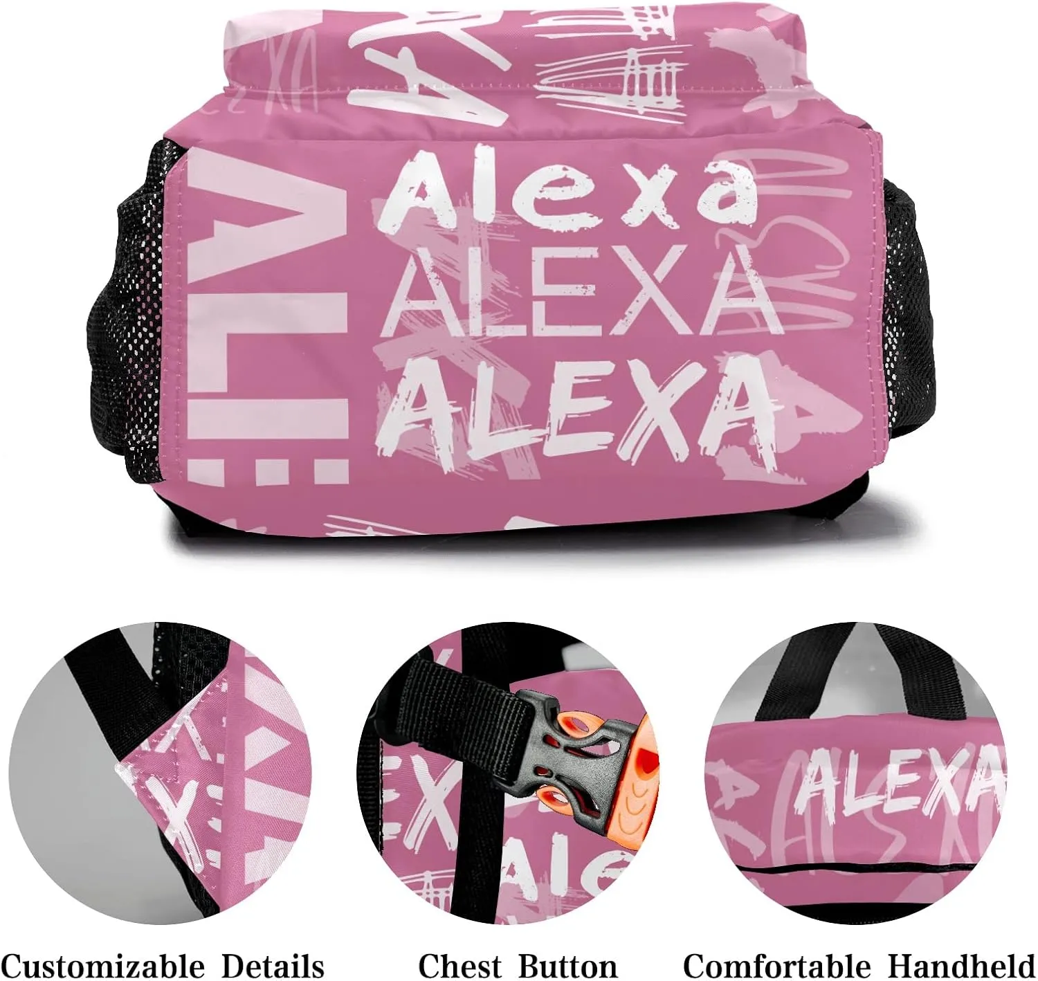 Personalized School Backpack for Kids, Waterproof Custom Printed Bookbag with Name for Elementary Students, Fashion Customized Casual Book Bag Back Pack for Boys Girls