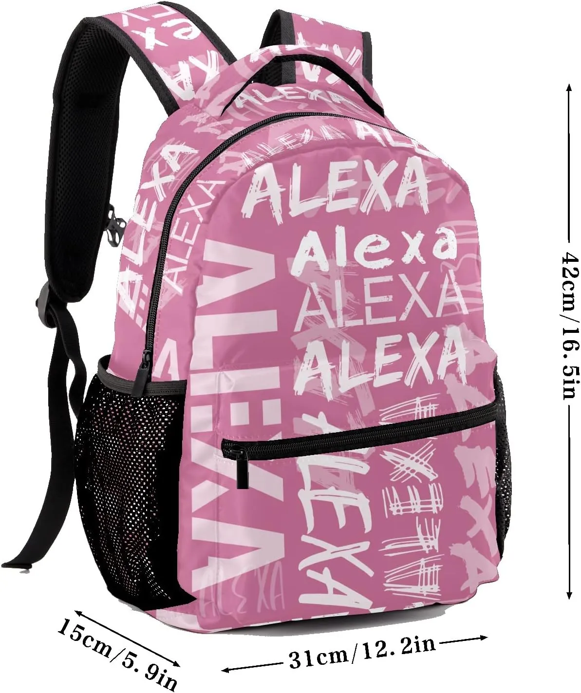 Personalized School Backpack for Kids, Waterproof Custom Printed Bookbag with Name for Elementary Students, Fashion Customized Casual Book Bag Back Pack for Boys Girls