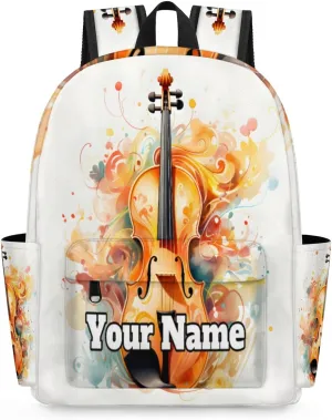 Personalized Violin Preschool Toddler Backpack for Boys Girls Custom Kids Name Small Bookbags Kindergarten Elementary Backpack, Violin Music