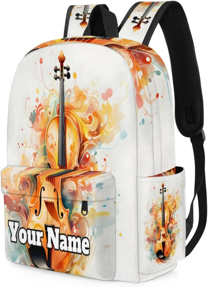 Personalized Violin Preschool Toddler Backpack for Boys Girls Custom Kids Name Small Bookbags Kindergarten Elementary Backpack, Violin Music