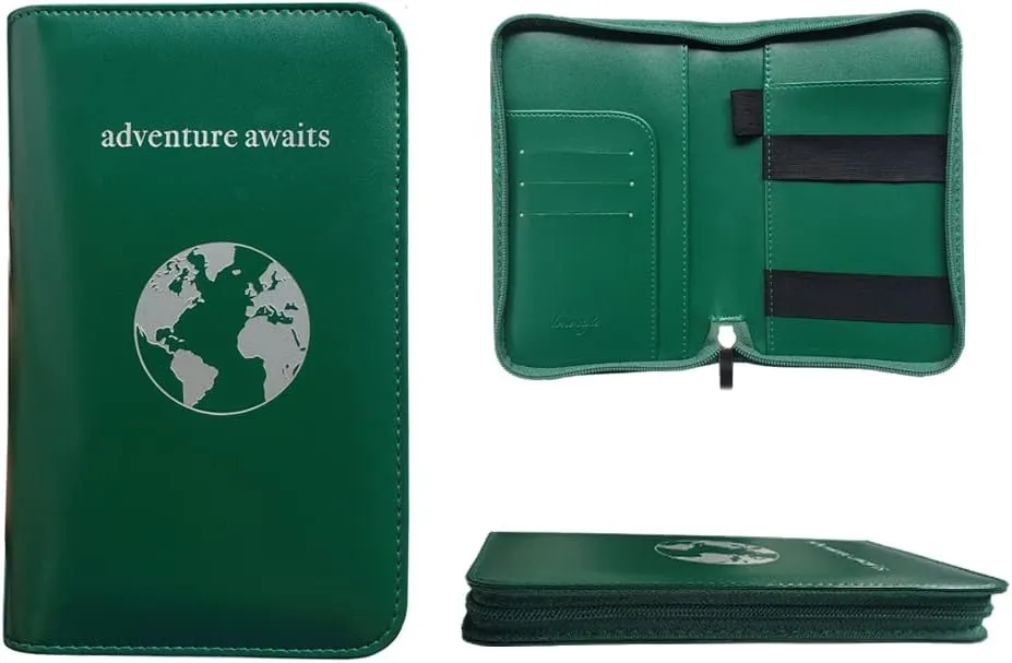 Phone Charging Passport Holder - Travel Wallet with Removable Power Bank holds money, cards, phone, travel docs- RFID Blocking - Compatible with All Phones - Travel Accessories