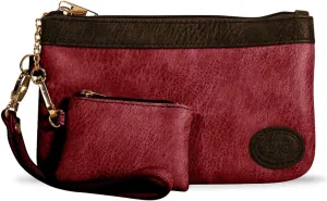 Phone Purse Crossbody for Women (Burgundy Bloom) - Touch Screen Women's Crossbody Handbags with Coin Purse Pouch & Crossbody Phone Strap (Catchy Clutch)