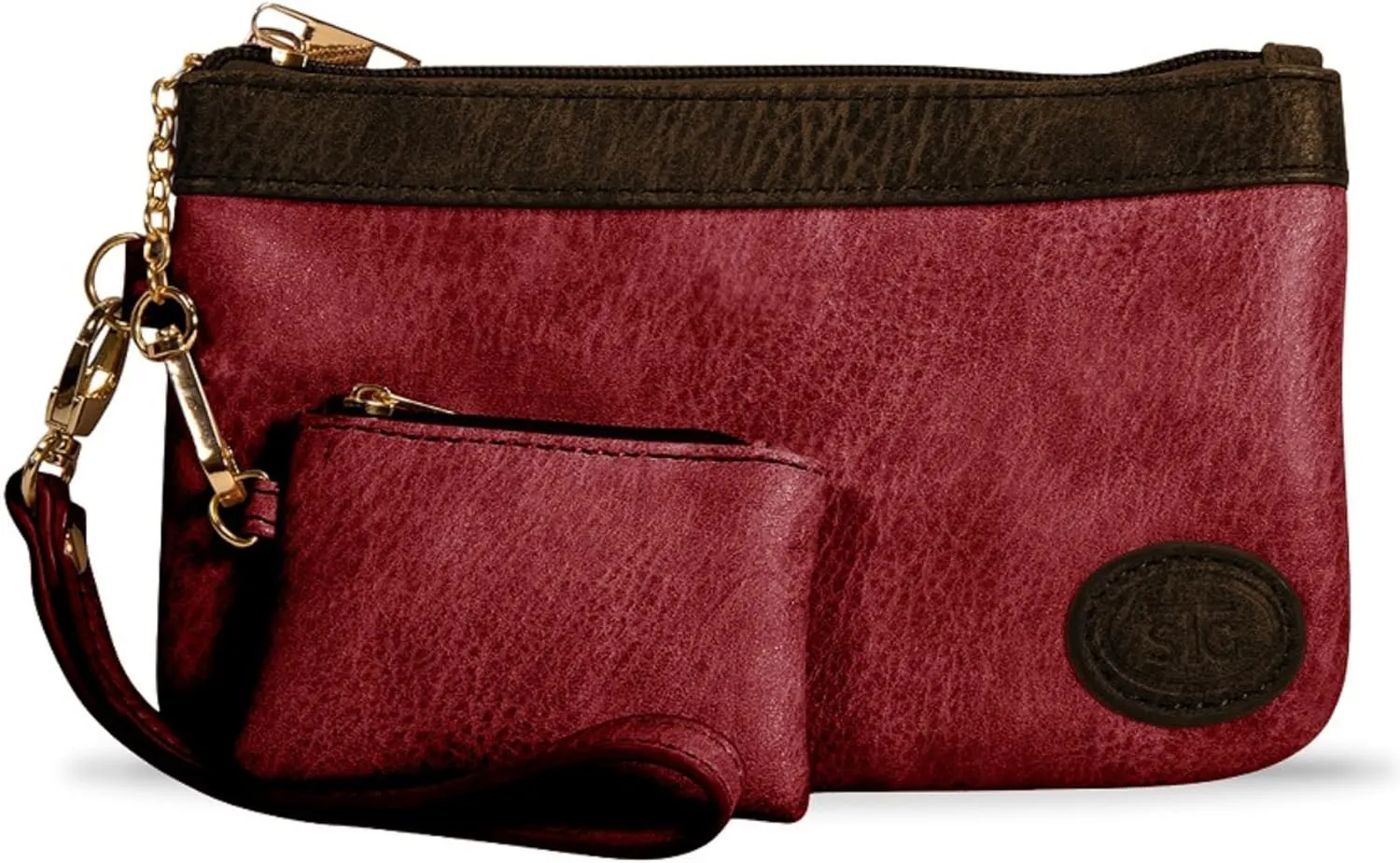 Phone Purse Crossbody for Women (Burgundy Bloom) - Touch Screen Women's Crossbody Handbags with Coin Purse Pouch & Crossbody Phone Strap (Catchy Clutch)