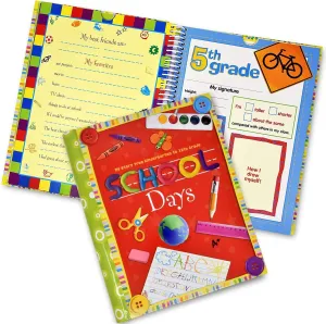 PI Kids School Memory Book Album Keepsake Scrapbook Photo Kids Memories from Preschool Through 12th Grade with Pockets for Storage Portfolio   Bonus 12 Slots to Paste Pictures - of School Pictures