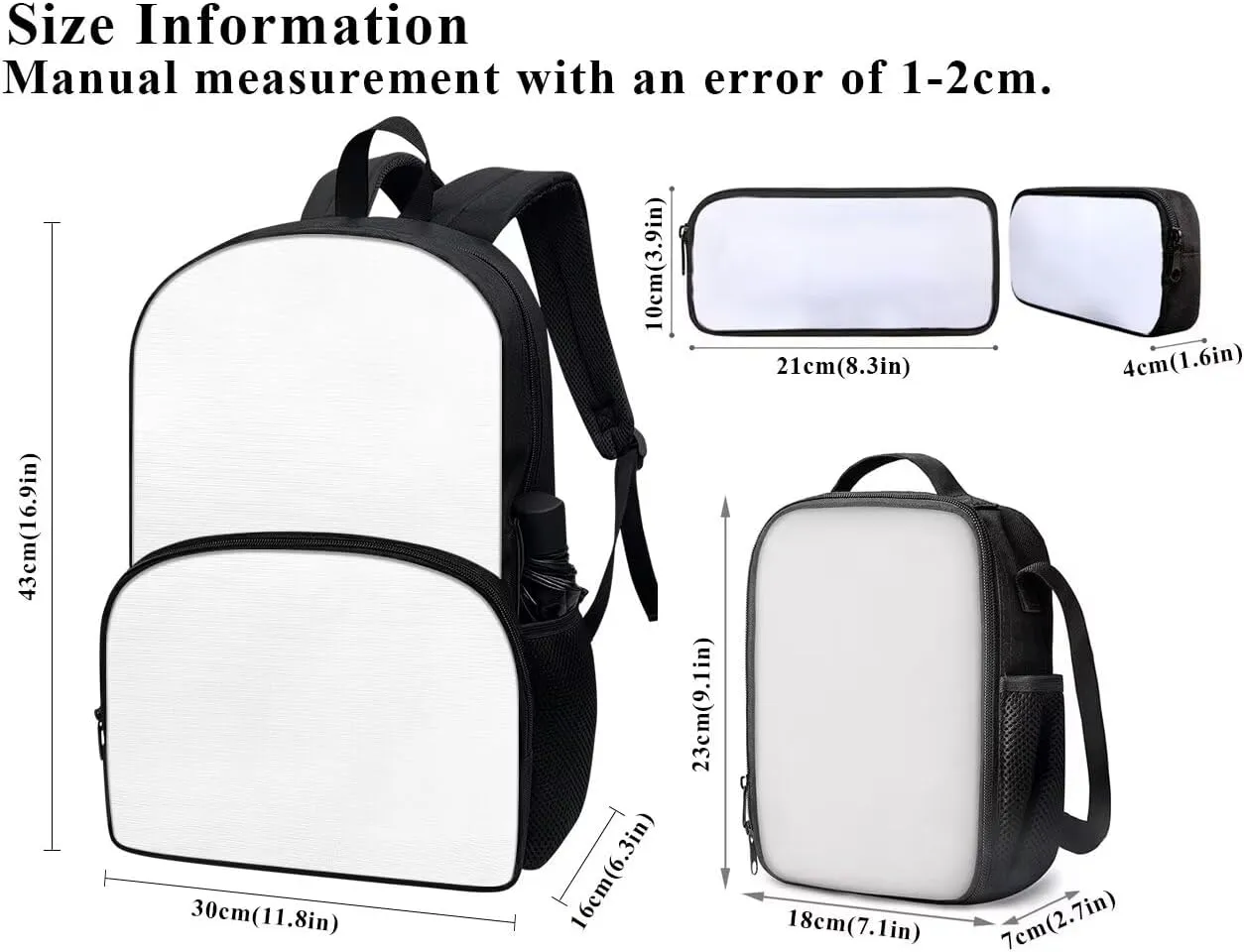 PinUp Angel Cool Emperor Penguin Print Kids Backpack with Lunch Bag Pencil Bag for Kids Cute Art Oil Painting Animal Patterned Backpacks Elementary Bookbag School Bag