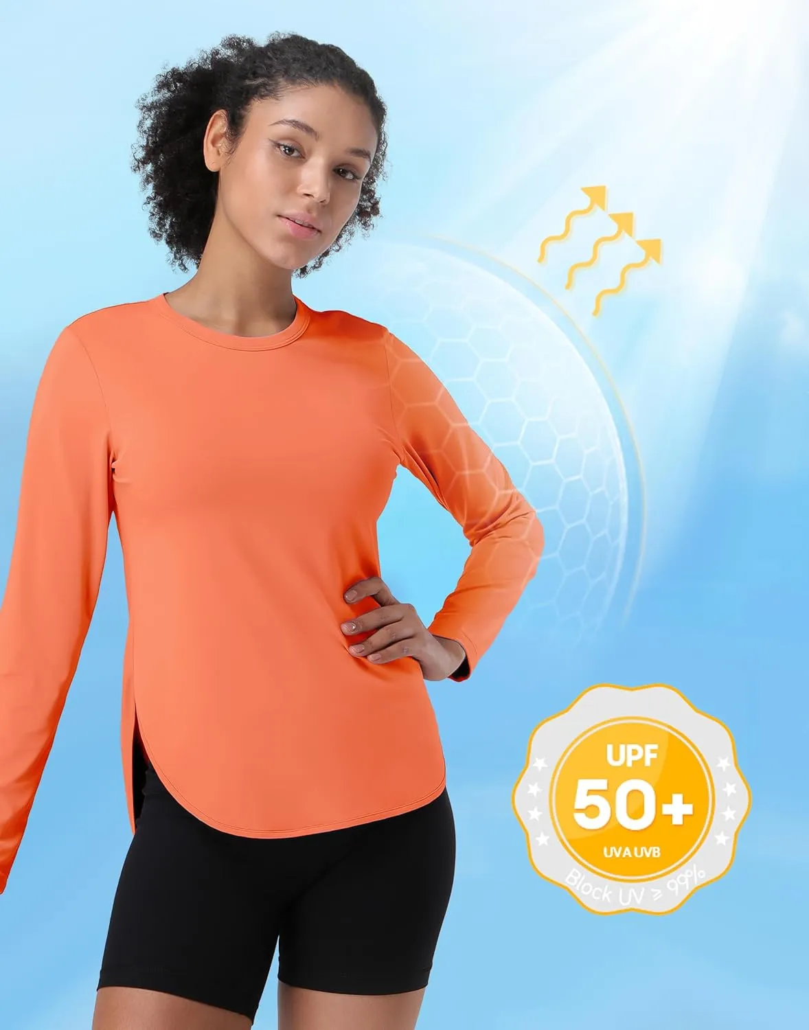 Pioneer Camp Women's Sun Shirts Long Sleeve SPF UPF 50  UV Protection Tops Lightweight Quick Dry for Hiking Running Workout