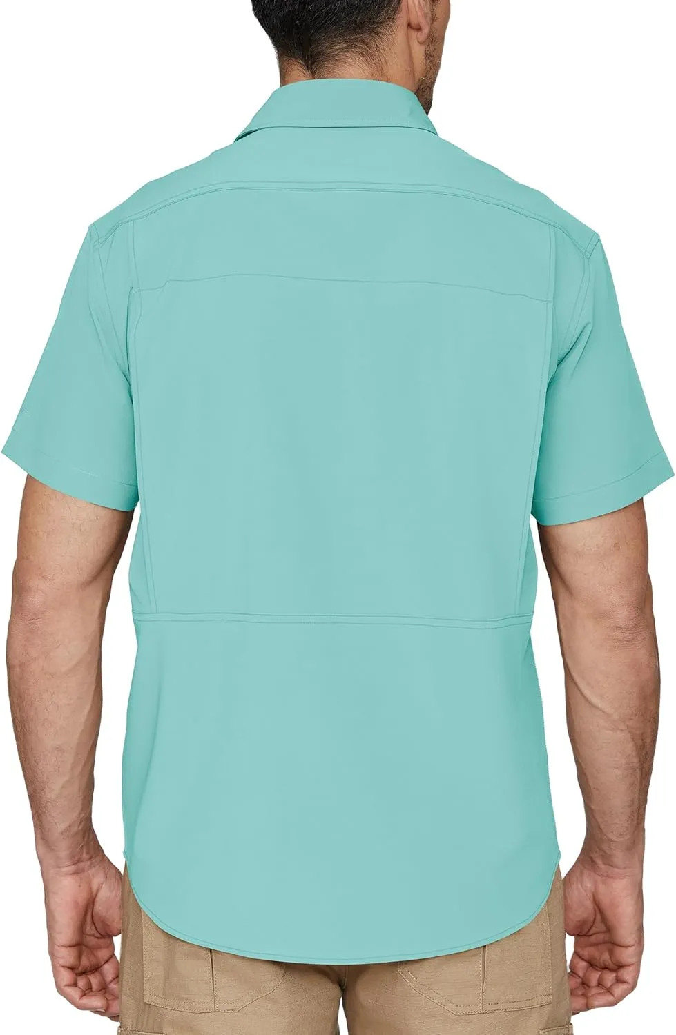 PIQIDIG Men's UPF 50  Sun Protection Shirt Short Sleeve Hiking Fishing Shirt Quick Dry for Safari Travel Button Down Shirts
