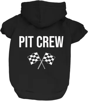 Pit Crew Dog Hoodie Fleece Lined Pullover Sweatshirt with Leash Hole (Black, 4X-Large 49)