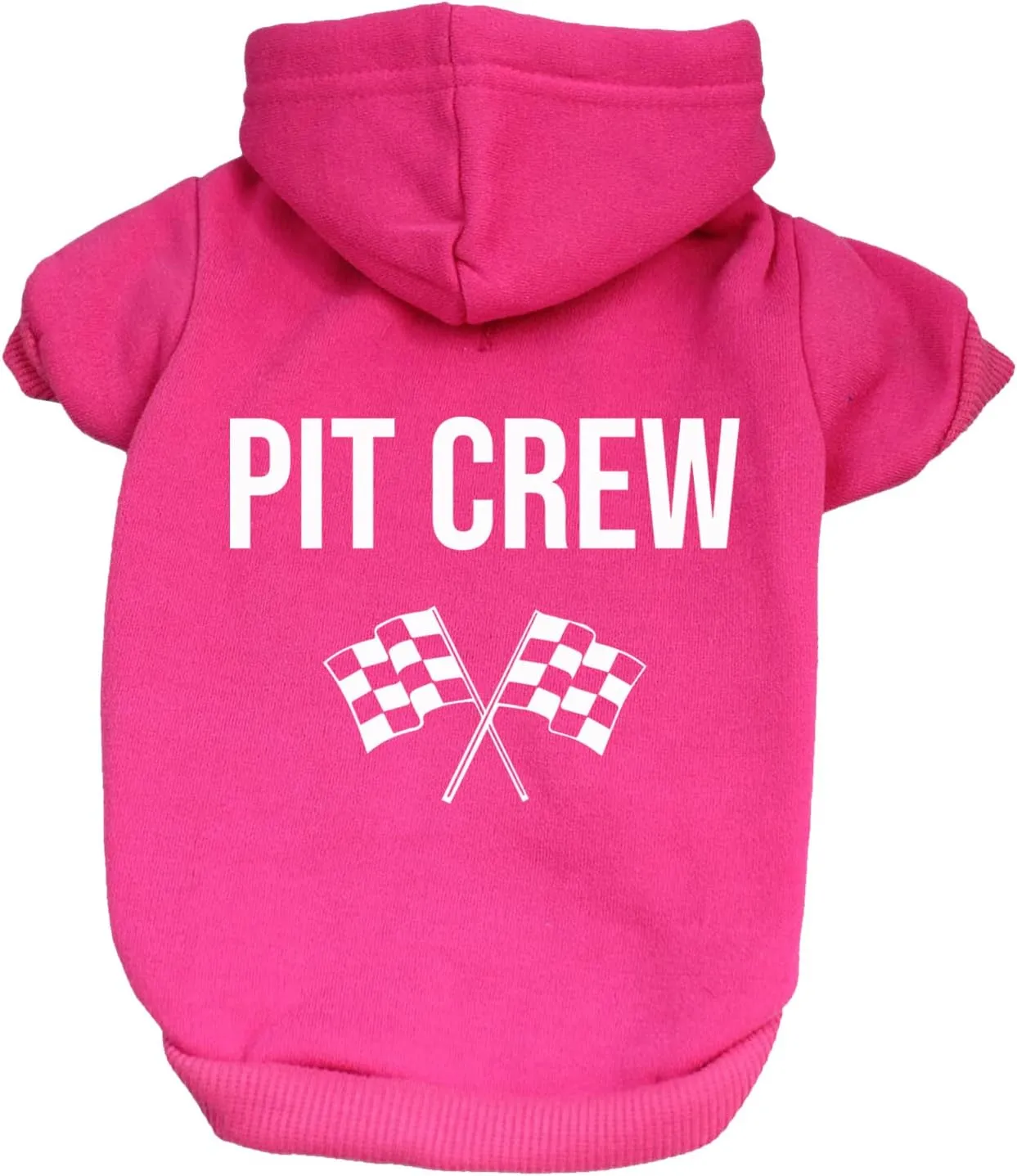 Pit Crew Dog Hoodie Fleece Lined Pullover Sweatshirt with Leash Hole (Hot Pink, 4X-Large 49)