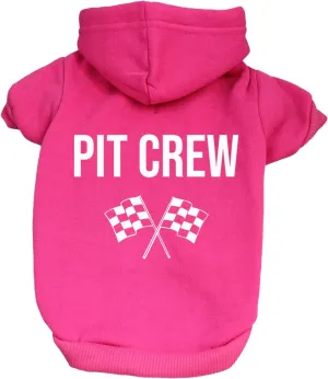 Pit Crew Dog Hoodie Fleece Lined Pullover Sweatshirt with Leash Hole (Hot Pink, 4X-Large 49)