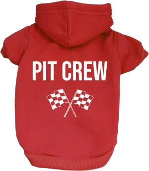 Pit Crew Dog Hoodie Fleece Lined Pullover Sweatshirt with Leash Hole (Red, 4X-Large 49)