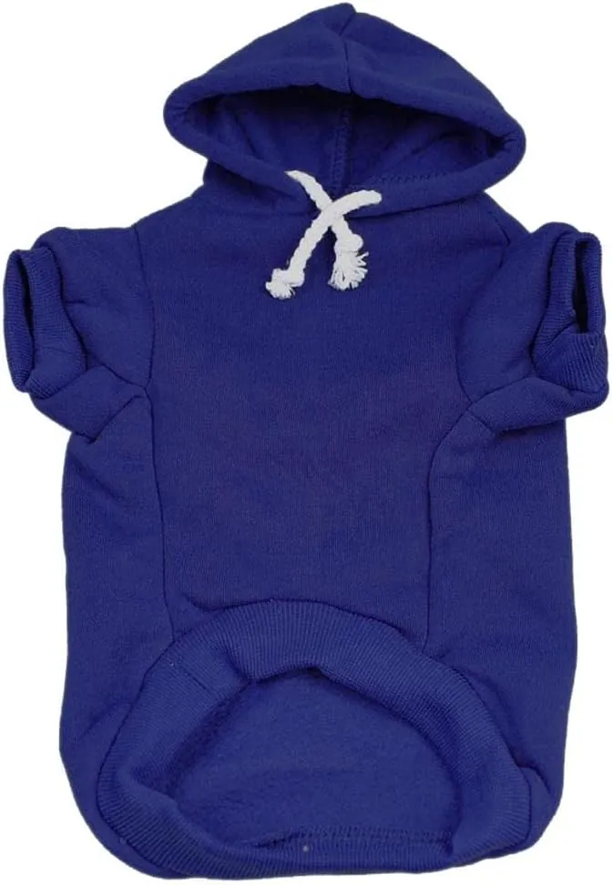 Pit Crew Dog Hoodie Fleece Lined Pullover Sweatshirt with Leash Hole (Royal Blue, 4X-Large 49)
