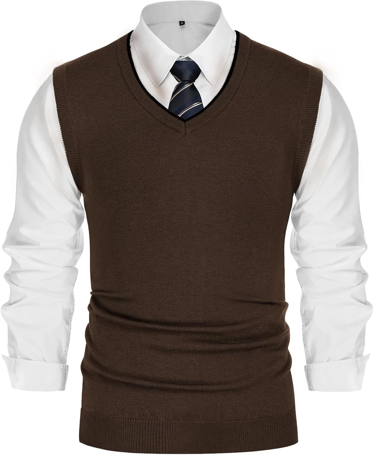 PJ PAUL JONES Mens Sweater Vest Wool Blended Knitted Vest Sweaters V-Neck Sleeveless Pullover Vests