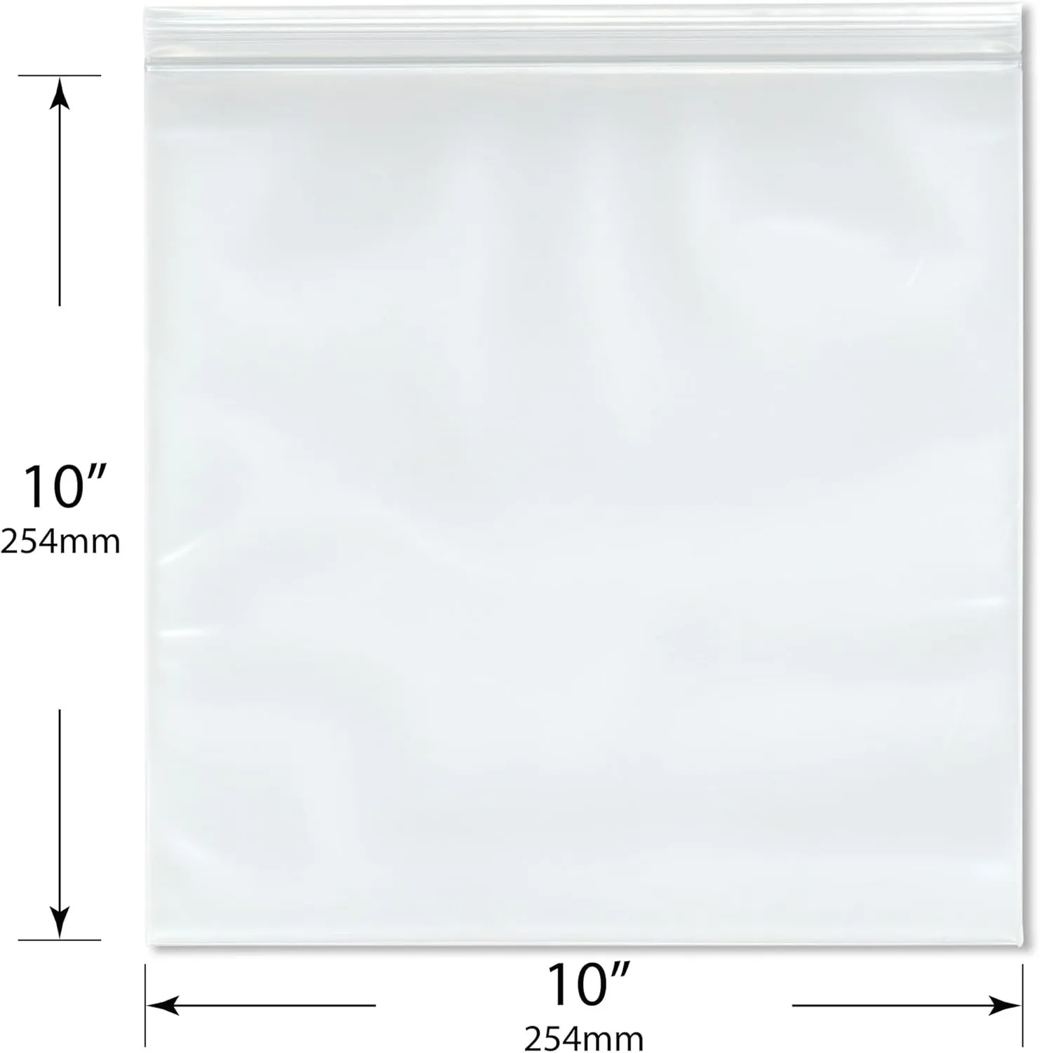 Plymor 10" x 10" (Pack of 100), 6 Mil Industrial Duty Zipper Reclosable Plastic Bags
