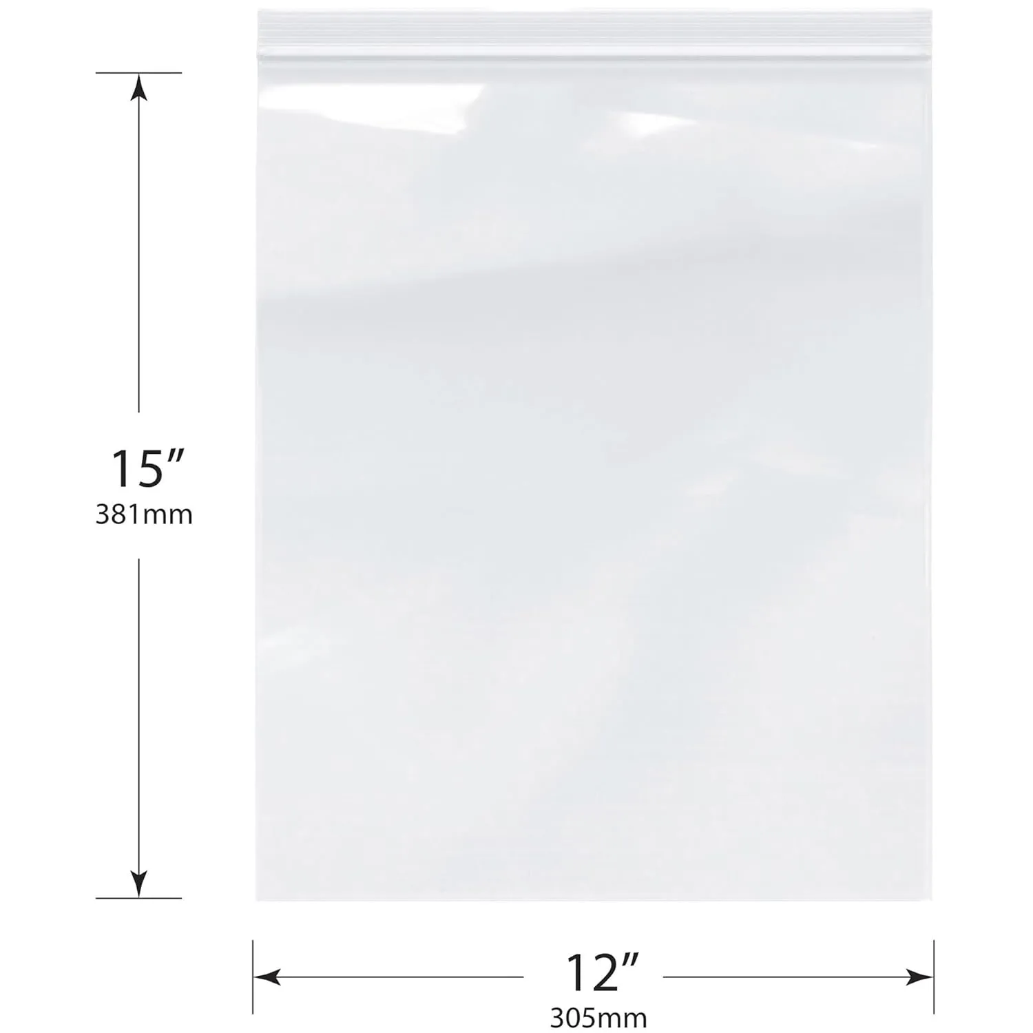 Plymor 12" x 15" (Pack of 100), 4 Mil Heavy Duty Zipper Reclosable Plastic Bags