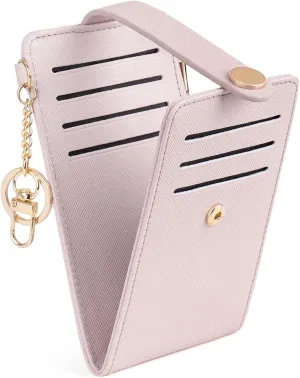 POIUGOYA Slim Wallet for Women,RFID Blocking Bifold Credit Card Holder with Zipper Coin Pocket,ID Window,Keychain
