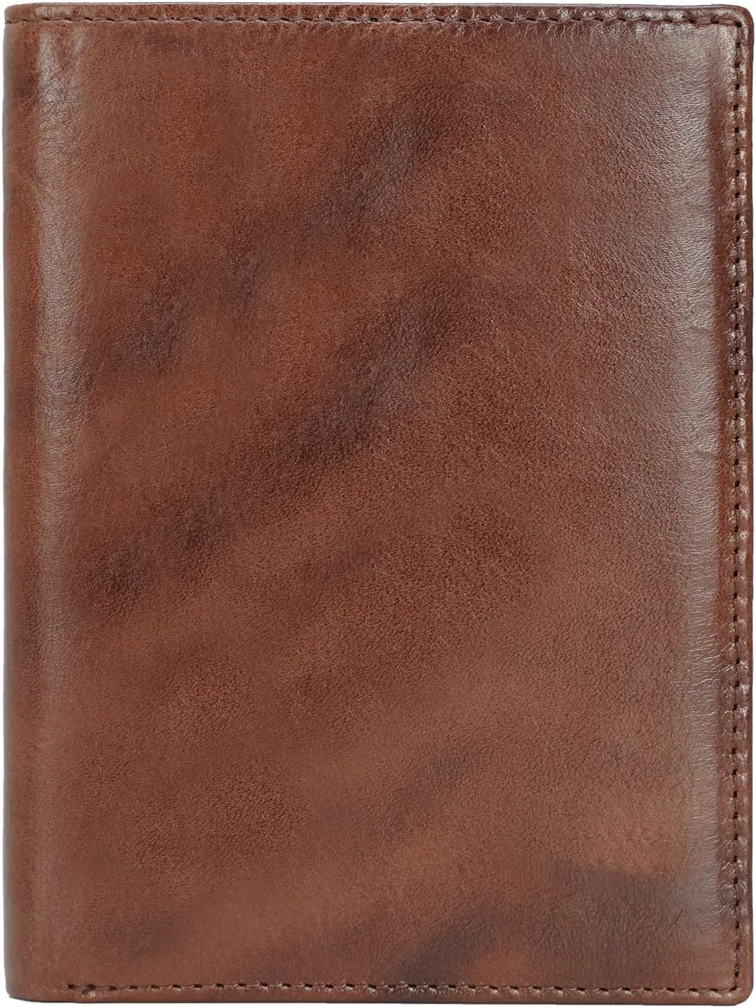 Polare Slim RFID Blocking Leather Passport Holder Travel Bifold Wallet For Men (Coffee)