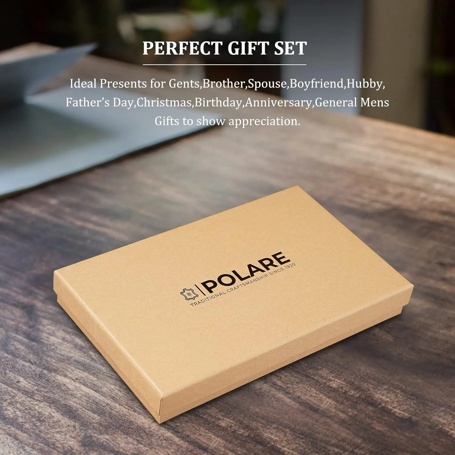 Polare Slim RFID Blocking Leather Passport Holder Travel Bifold Wallet For Men (Coffee)