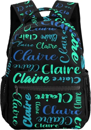 Polyester Custom Bookbag with Name Text Elementary Kids Boys Girls Personalized School Backpack Customize Book Bag, Stylish, Waterproof, Unique, Adjustable Shoulder Straps, 1 Pack