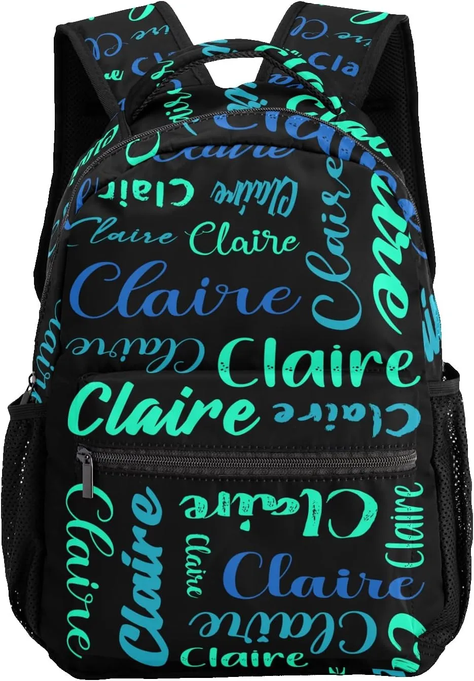 Polyester Custom Bookbag with Name Text Elementary Kids Boys Girls Personalized School Backpack Customize Book Bag, Stylish, Waterproof, Unique, Adjustable Shoulder Straps, 1 Pack