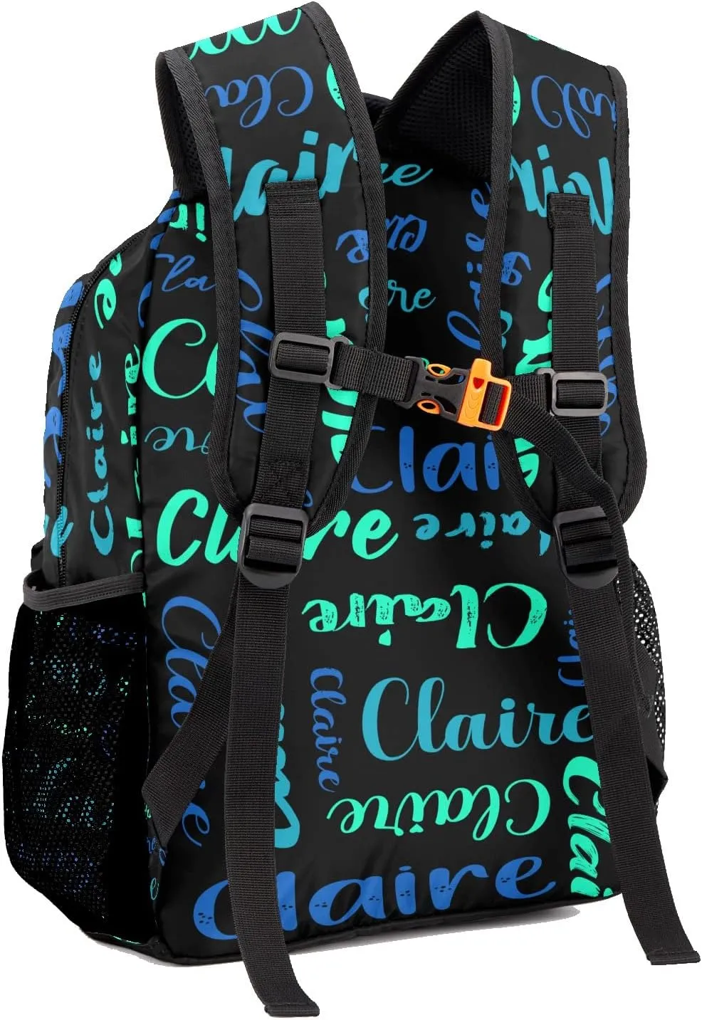 Polyester Custom Bookbag with Name Text Elementary Kids Boys Girls Personalized School Backpack Customize Book Bag, Stylish, Waterproof, Unique, Adjustable Shoulder Straps, 1 Pack