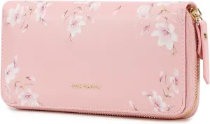 Pomelo Best Womens Wallet RFID Blocking Leather Multi Credit Card Large Capacity Zip Around Wallet Clutch Wristlet Travel Long Purse for Women Pink