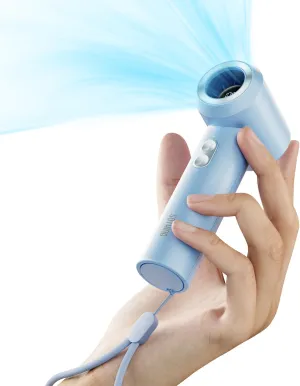 Portable Handheld Fan, 16000RPM Pocket Turbo Fan with Lanyard, Digital Display, Mini Personal Hand-fan with 100 Speeds Powerful Cooling for Women Lash Travel Home Office Outdoor (Blue)