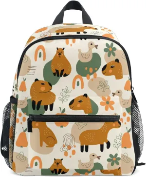 Preschool Backpack Capybara Doodles Toddler School Book Bag for Girls Boys Kids Kindergarten Travel Bag