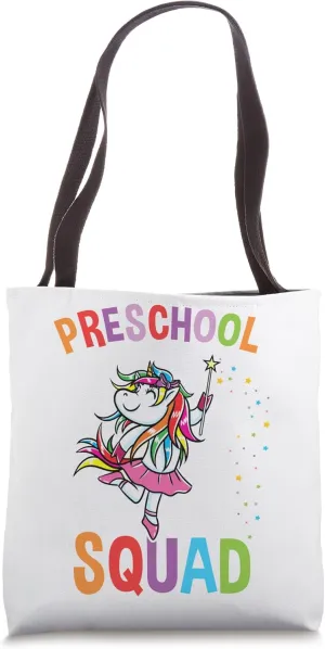 Preschool Squad Unicorn Back To School Tote Bag