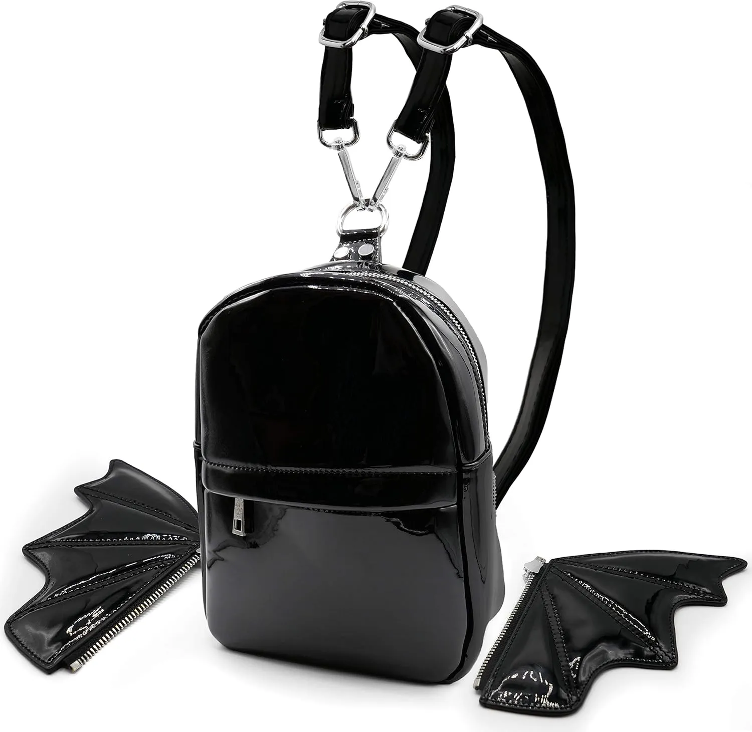 Prime Original Women Fashion Mini Backpack Purse | Detachable Bat Angel Wing Shoulder Bag