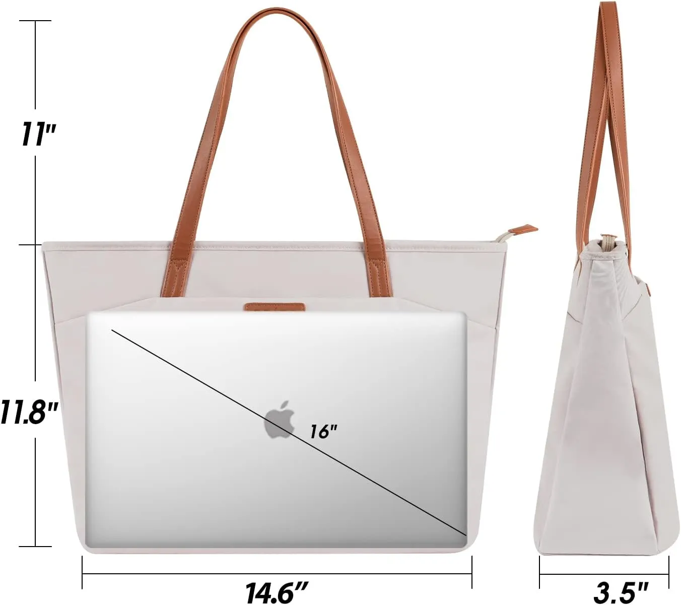 Prite Laptop Tote Bag for Women Shoulder Bag with 16” Computer Compartment for Work Travel