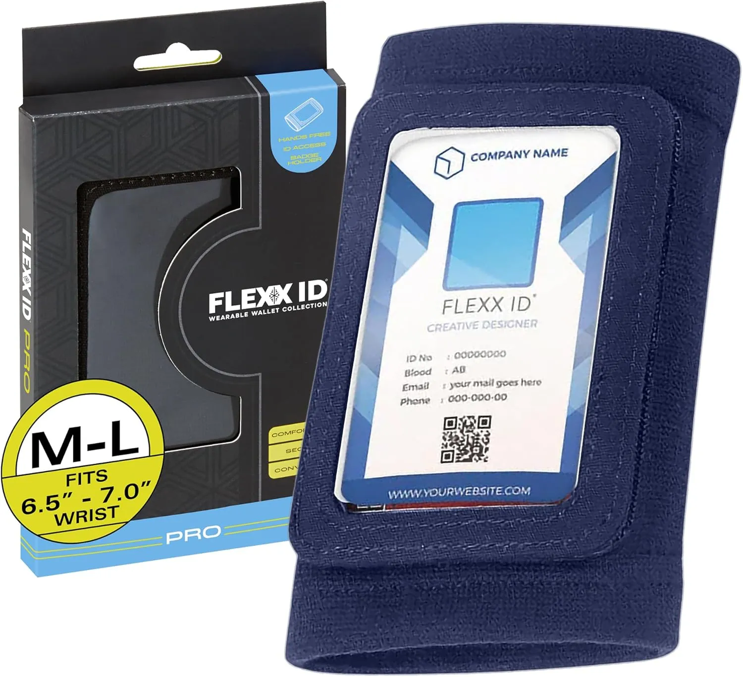 PRO Secure RFID-Enabled Clear Window Arm Badge Holder Wallet with Velcro Pocket - Quick Hands-Free Access for Secured Areas - Ski Pass Holder - Ideal for Work, Gym, Travel - Blue