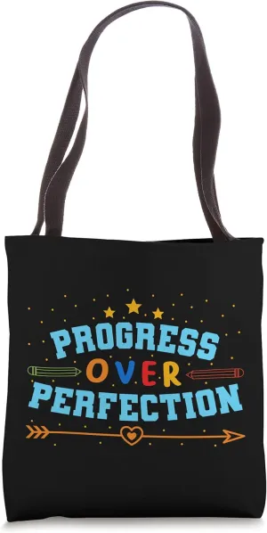 Progress Over Perfection Mindful Productivity Mindset Tote Bag