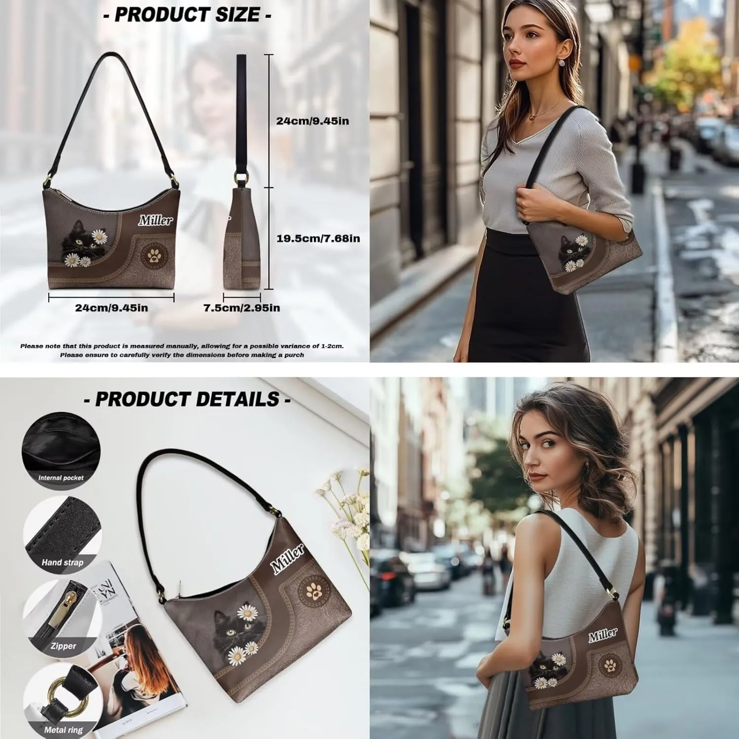 Purse and Wallet Set for Women Lightweight Underarm Purse Hobo Bag Shoulder Bag with Leather Wallet for Women Lady