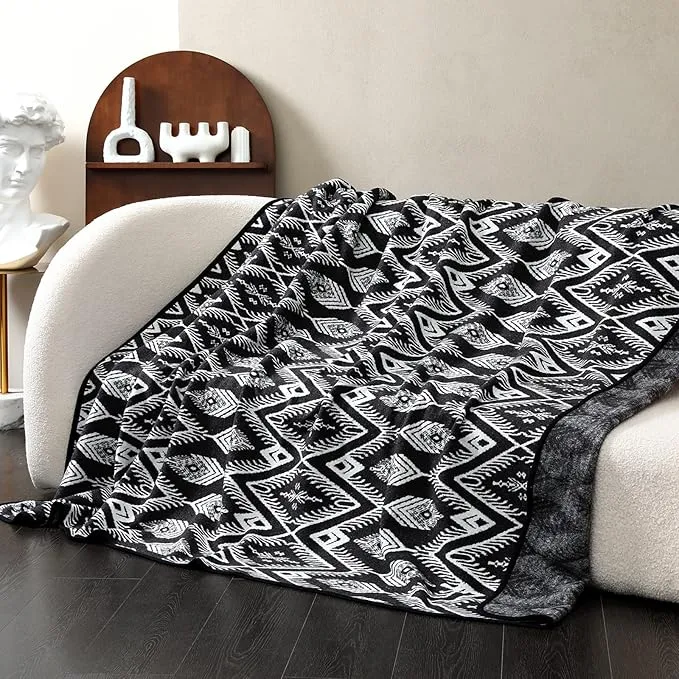 PuTian Merino Wool Blanket Camping Outdoor Blanket - 63" x 51" Bohemia Grey Great for Camping, Outdoors, Sporting Events, Survival & Emergency Kits -Super Soft Wool Blanket