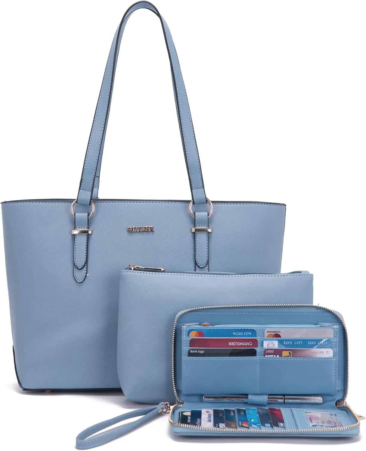 Qiyuer Women Purses Handbags Wallet Sets Shoulder Bags Top Handle Satchel Tote Purse Work Bag Set With Matching Wallet 3pcs