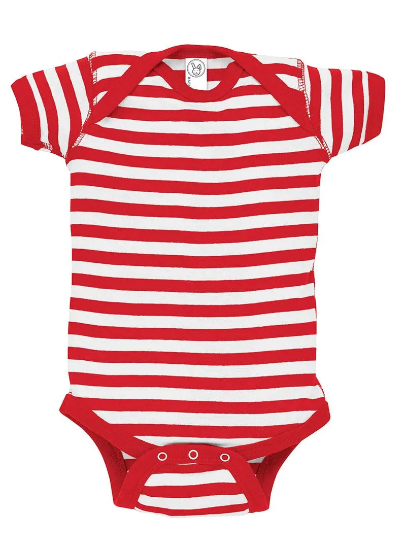 Rabbit Skins Striped Infant Onesie *Personalize It