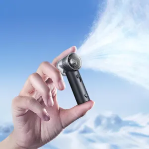 RANVOO 2025 Mini & Powerful Turbo 100 Speeds Cooling Handheld Fan Rechargeable LED Display for Outdoor Travel Portable Hand Fan, Gifts for Mom, Women & Men, Stylish, Graphite Black