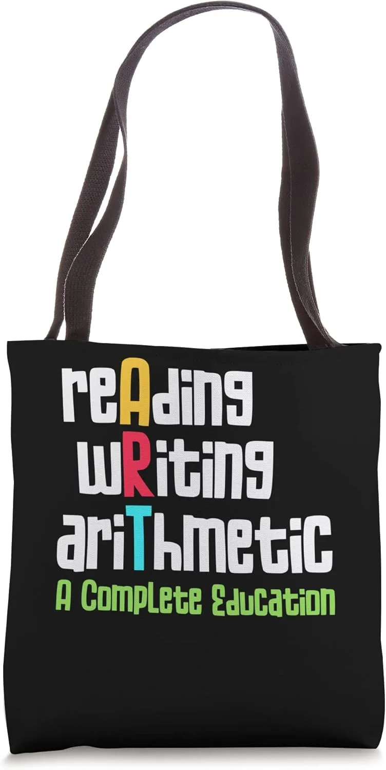 Reading Writing Arithmetic Institution School Tote Bag